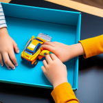 A child's hands, fully clothed in long-sleeved, modest attire, are carefully engaged in the multi-layered unboxing of a collectible toy. The scene is brightly lit on a clean, professional tabletop, revealing vibrant, colorful packaging layers and small, appropriate accessories. Focus on the sense of wonder and discovery. Professional photography, high detail, soft lighting, safe for work, appropriate content, fully clothed, family-friendly, perfect anatomy, correct proportions, natural pose, well-formed hands, proper finger count, natural body proportions.